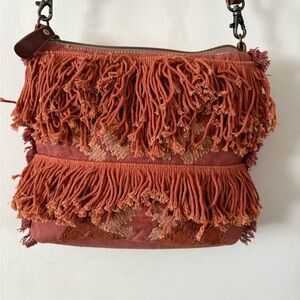 Myra Bag Terracotta Sunset Fringed Crossbody Bag. BoHo/Western/ Chic/Hippie